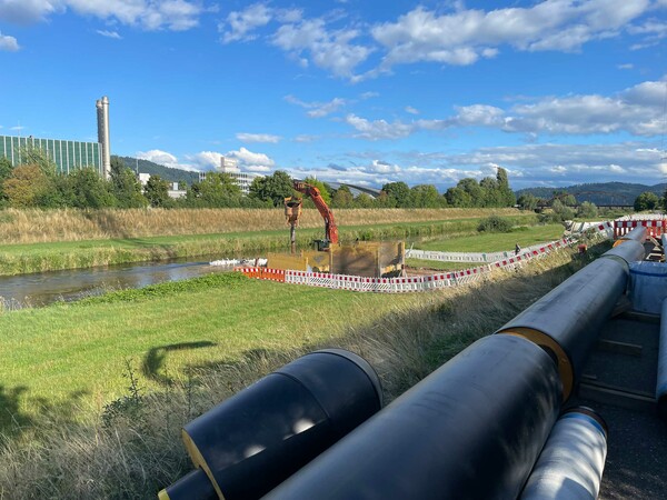 Foto der Arbeiten an der Kinzig